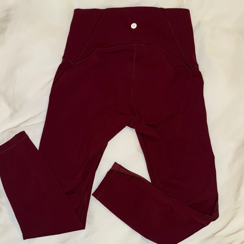 Lululemon Wine Colored High-Waisted Leggings